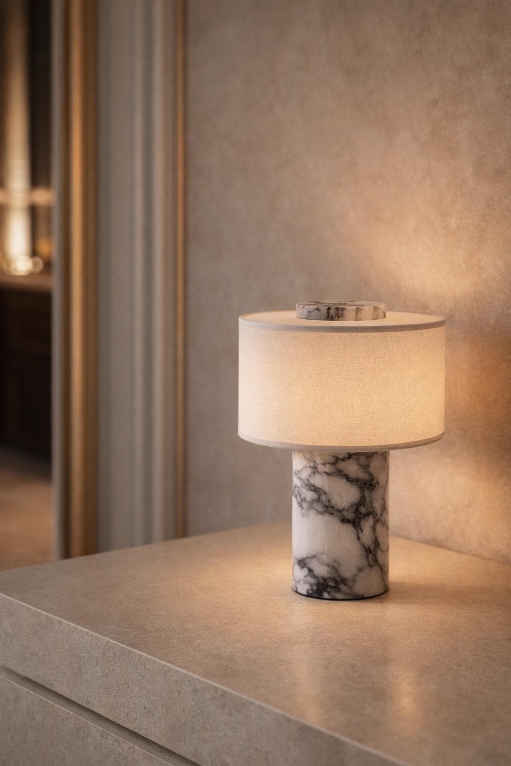 The Column - Marble Base Table Lamp