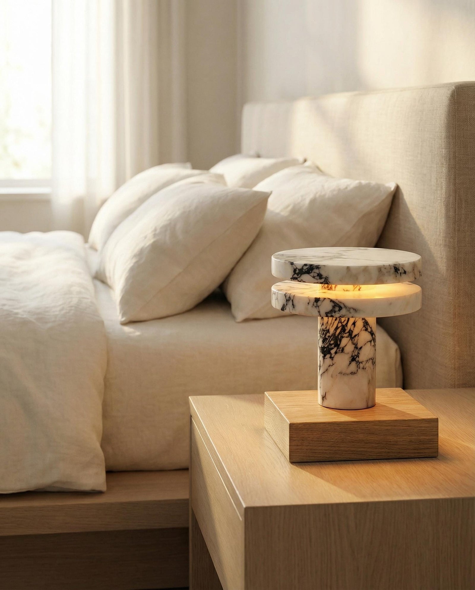The Eclipse — Marble Disc Table Lamp