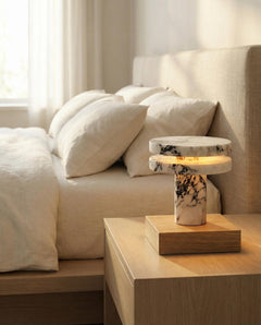 The Eclipse — Marble Disc Table Lamp