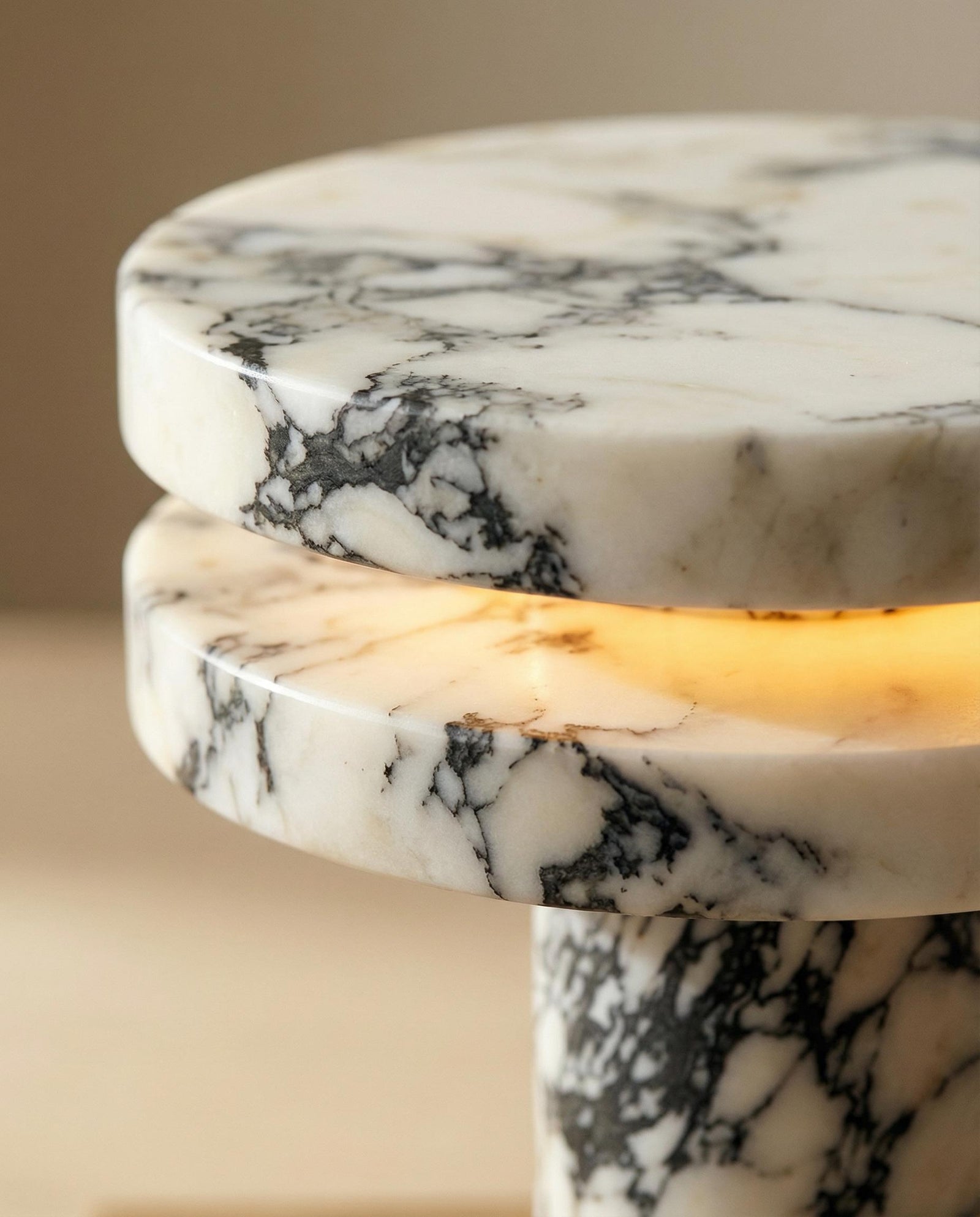 The Eclipse — Marble Disc Table Lamp